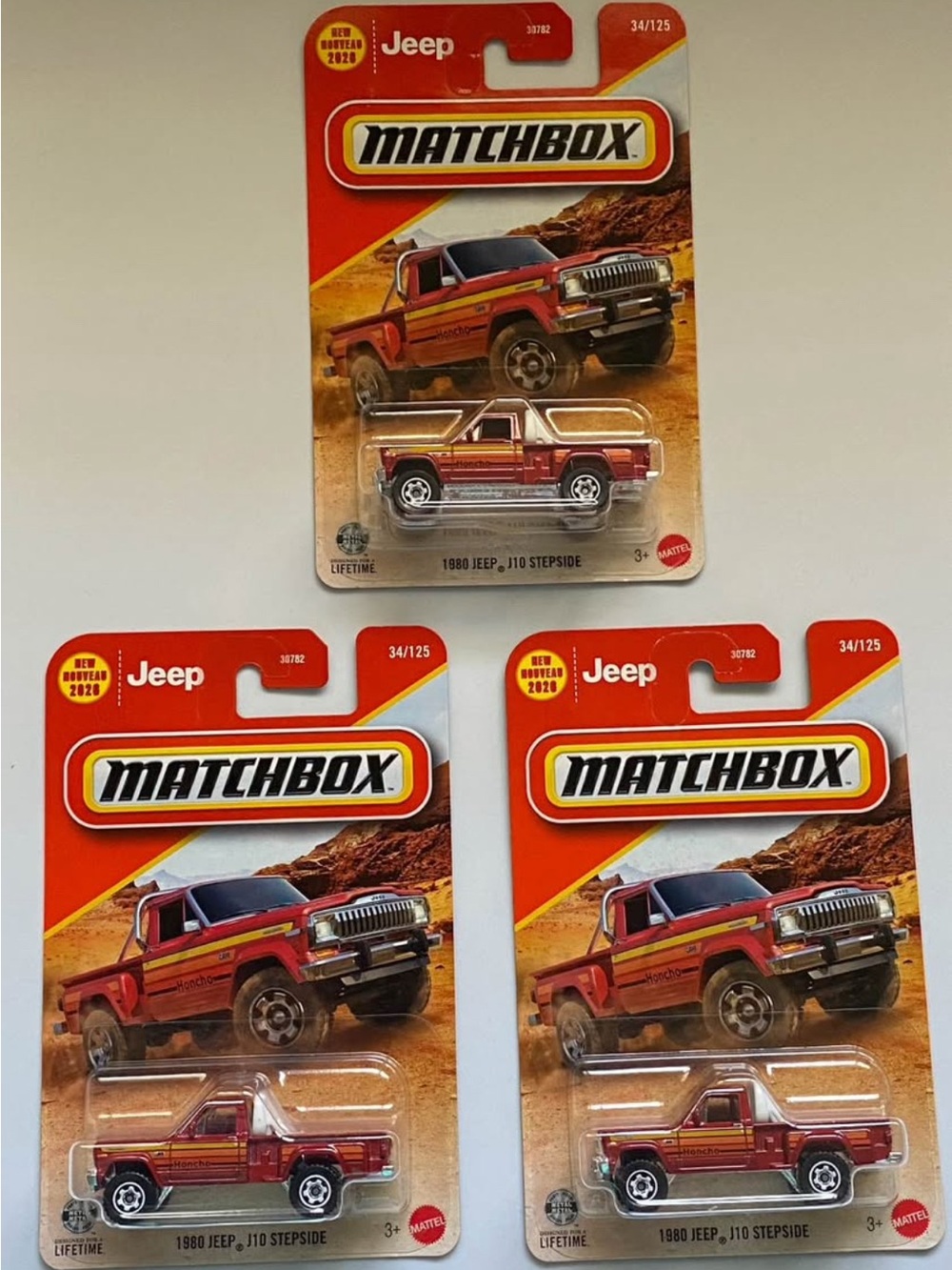 Matchbox Red 1980 Jeep J10 Stepside lot of 3